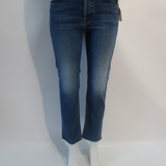 NWT Womens MOTHER Blue The Scrapper Cuff Ankle Fray Smash Banjo's Denim Jeans 24 - Picture 5 of 13